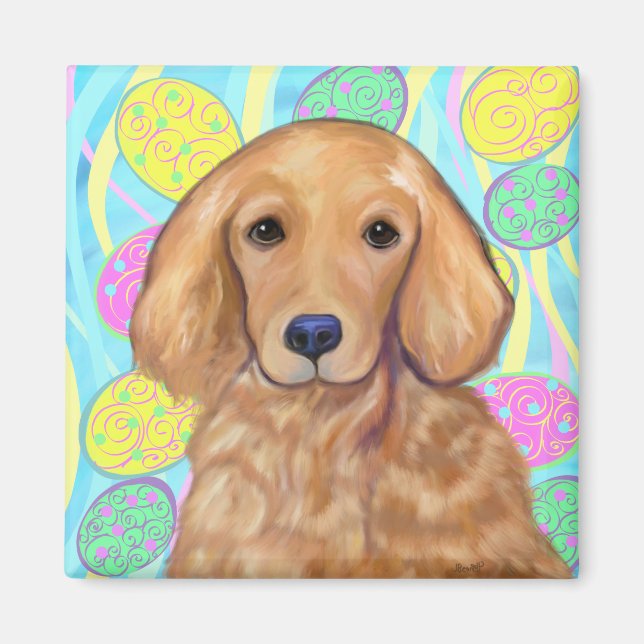 Golden Retriever Easter Magnet (Front)