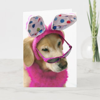 Golden Retriever Easter Princess Holiday Card