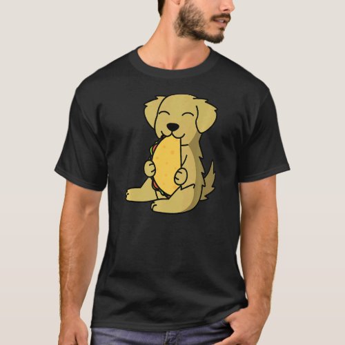 Golden Retriever Eating A Taco Dog   T_Shirt