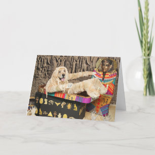 Golden Retriever Egyptian Mummy Halloween Holiday Card