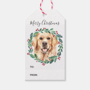 Golden Retriever Elegant Dog Merry Christmas Gift Tags