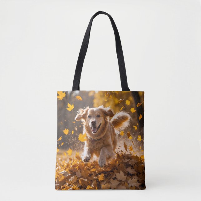 Golden Retriever Elegant Shoulder Tote Bag (Front)