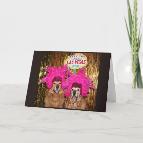 Golden Retriever Exciting Showgirls Birthday Card