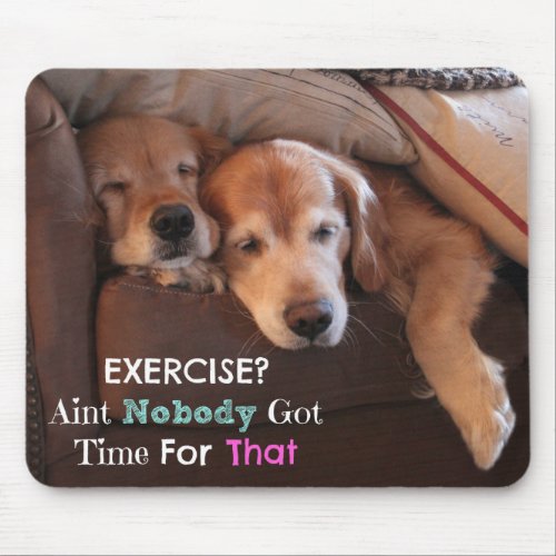 Golden Retriever Exercise Demotivational Mouse Pad