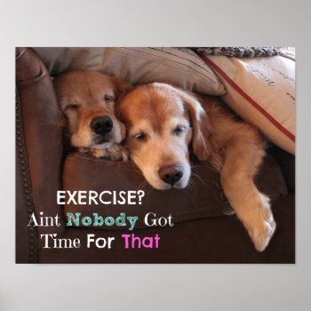 Golden Retriever Exercise Demotivational Poster by AugieDoggyStore at Zazzle