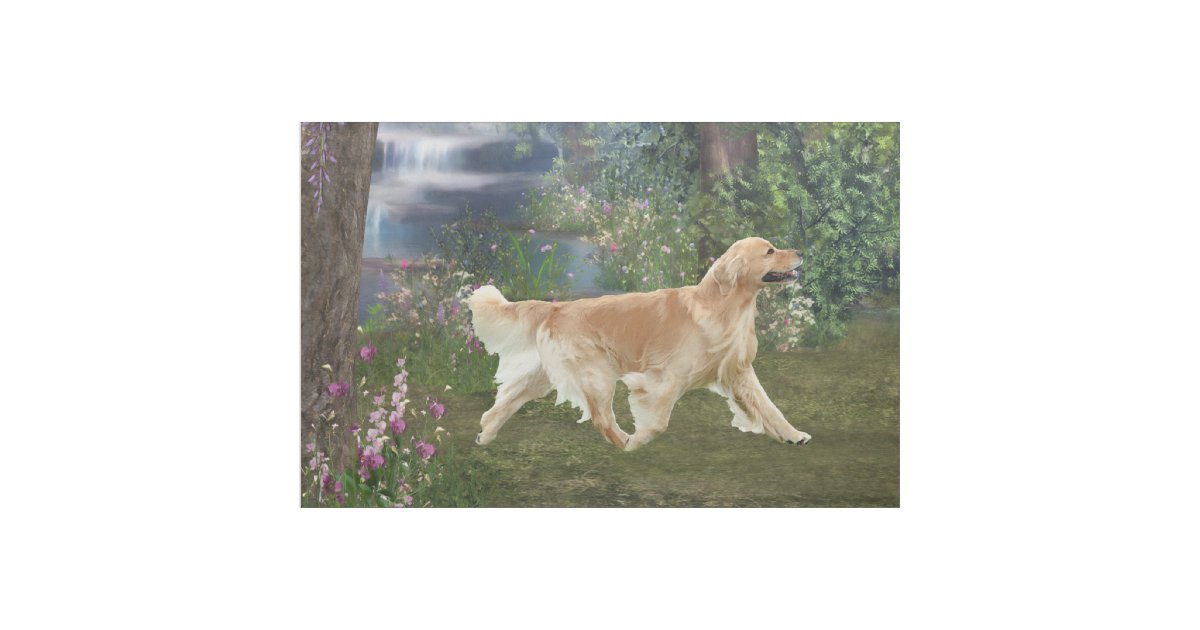 Golden Retriever Fabric Panel Zazzle