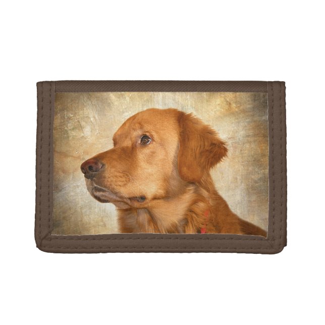 Golden Retriever face Trifold Wallet (Front)