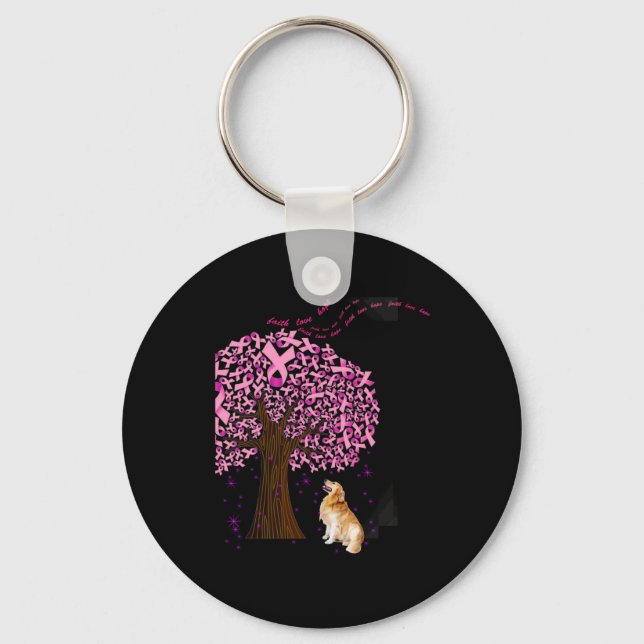 Golden Retriever Faith Love Hope Keychain (Front)