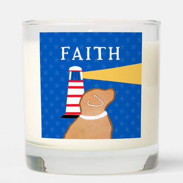 Golden Retriever Faith Scented Candle Set 1 of 3 (Front)