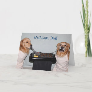Golden Retriever Father's Day Barbecue Card