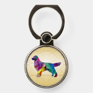 Golden Retriever Feathered Phone Ring Stand