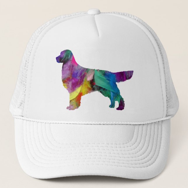 Golden Retriever Feathered Trucker Hat (Front)