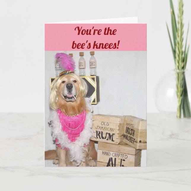 Golden Retriever Flapper Birthday Card (Front)