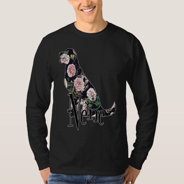 Golden Retriever Floral Nene Dog Lover Christmas T-Shirt (Front)