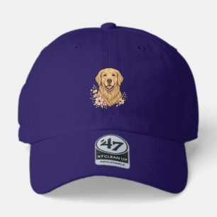 Golden Retriever Floral Vintage Engraving Design_1 47 Brand Hat