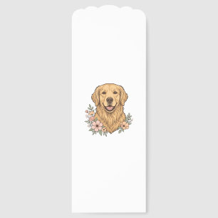 Golden Retriever Floral Vintage Engraving Design_1 Bookmarks