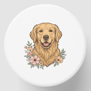 Golden Retriever Floral Vintage Engraving Design_1 Mini Candle Favors