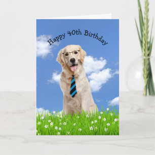 Golden Retriever For 40th Birthday Card