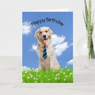 Golden Retriever For Birthday  Card