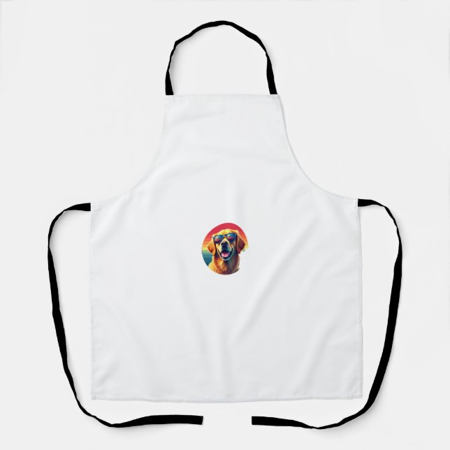Golden Retriever for Kids Boys Girls Sunglasses Pe Apron (Front)