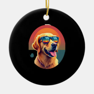 Golden Retriever for Kids Boys Girls Sunglasses Pe Ceramic Ornament