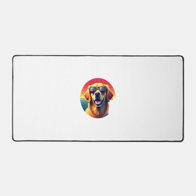 Golden Retriever for Kids Boys Girls Sunglasses Pe Desk Mat (Front)