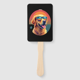 Golden Retriever for Kids Boys Girls Sunglasses Pe Hand Fan