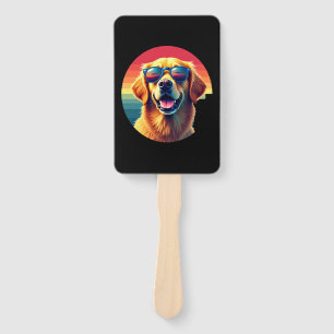 Golden Retriever for Kids Boys Girls Sunglasses Pe Hand Fan
