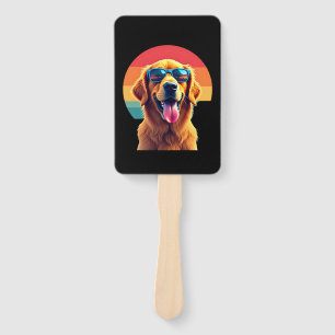 Golden Retriever for Kids Boys Girls Sunglasses Pe Hand Fan