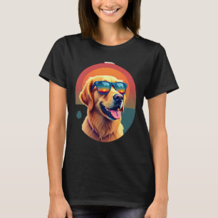 Golden Retriever for Kids Boys Girls Sunglasses Pe T-Shirt