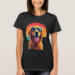 Golden Retriever for Kids Boys Girls Sunglasses Pe T-Shirt