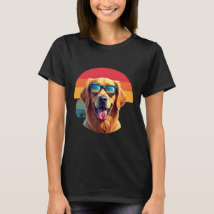 Golden Retriever for Kids Boys Girls Sunglasses Pe T-Shirt