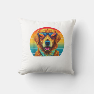 Golden Retriever for Kids Boys Girls Sunglasses Pe Throw Pillow