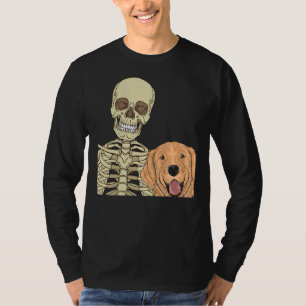 Golden Retriever Friend Scary Skeleton T-Shirt