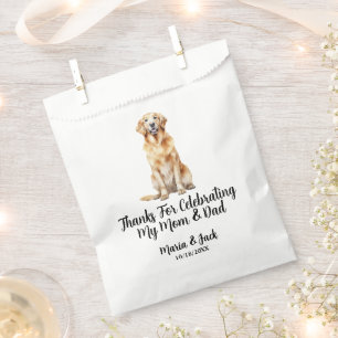 Golden Retriever Full Color Pet Wedding Favor Bag