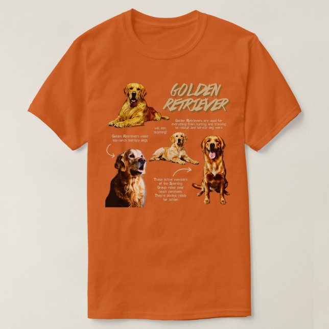 Golden Retriever Fun Facts T-Shirt (Design Front)