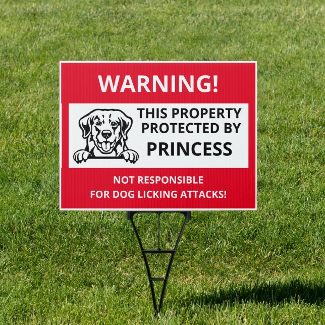 GOLDEN RETRIEVER | Funny Beware of Dog Sign (Insitu)