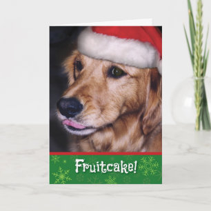 Golden Retriever- Funny Christmas Fruitcake Holiday Card