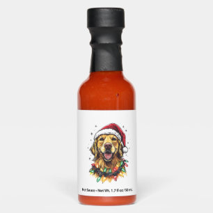 Golden Retriever Funny dog Christmas Santa Hat lig Hot Sauces