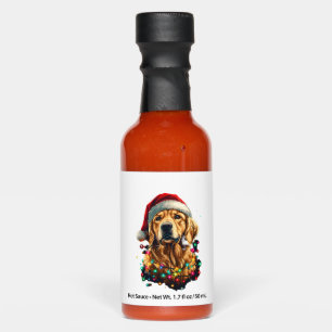 Golden Retriever Funny dog Christmas Santa Hat lig Hot Sauces