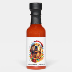 Golden Retriever Funny dog Christmas Santa Hat lig Hot Sauces