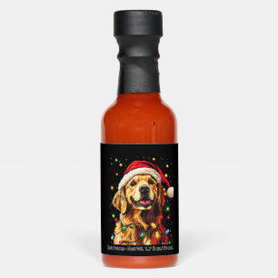 Golden Retriever Funny dog Christmas Santa Hat lig Hot Sauces