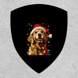 Golden Retriever Funny dog Christmas Santa Hat lig Patch