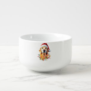 Golden Retriever Funny dog Christmas Santa Hat lig Soup Mug