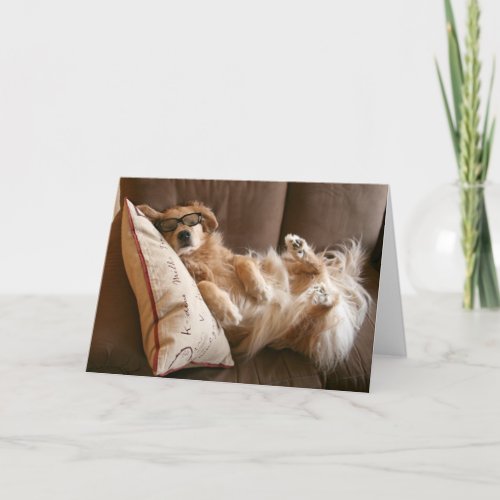 Golden Retriever Funny Fathers Day Card