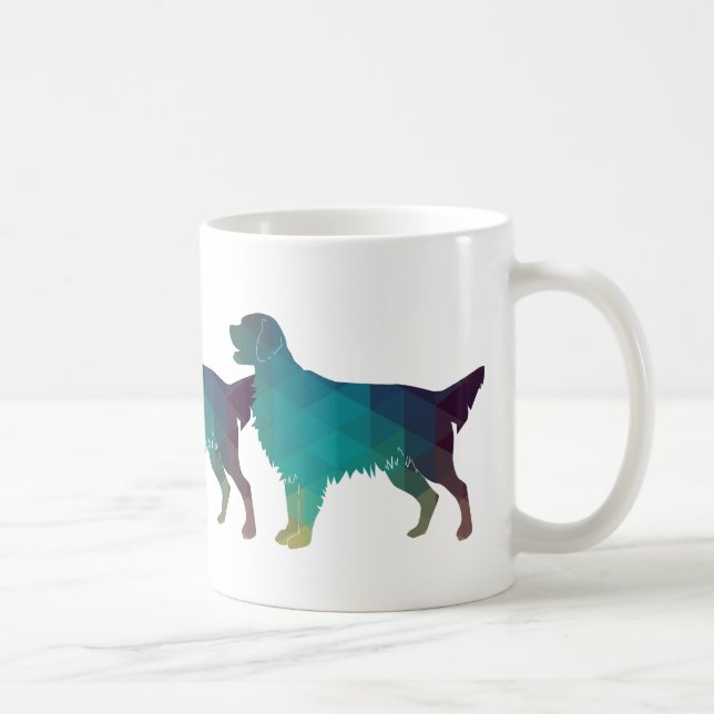 Golden Retriever Geometric Pattern Silhouette Coffee Mug (Right)