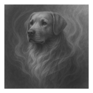Golden Retriever GeoRealism Portrait – Calm and Lo Photo Print