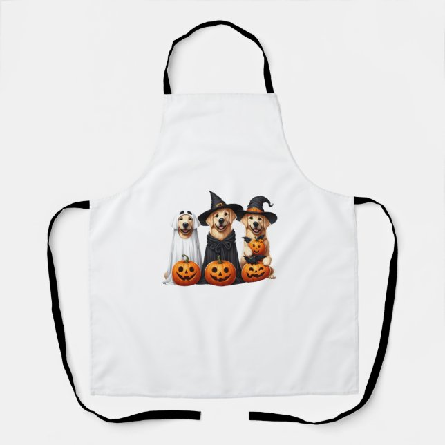 Golden Retriever Ghost Halloween Dog Lovers  Apron (Front)