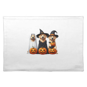 Golden Retriever Ghost Halloween Dog Lovers Cloth Placemat