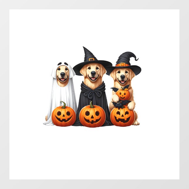 Golden Retriever Ghost Halloween Dog Lovers  Floor Decals (Front)